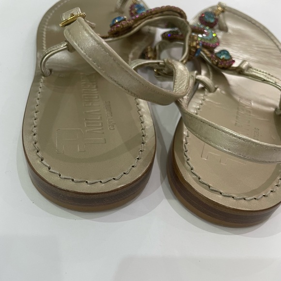Paola Florenza Gold sandals with bluestone - Picture 9 of 9